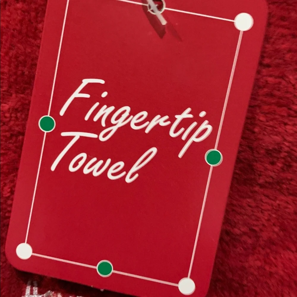Red Christmas Bear Fingertip Towel